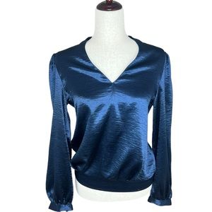 Scotch & Soda by Maison Scotch Starwatcher top shiny blue size medium